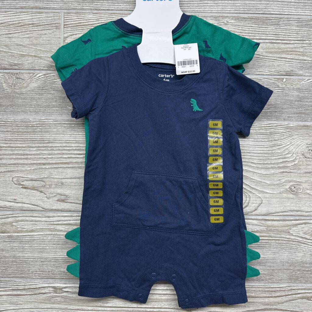 NEW 2 Pk Shorty Romper Dinosaurs