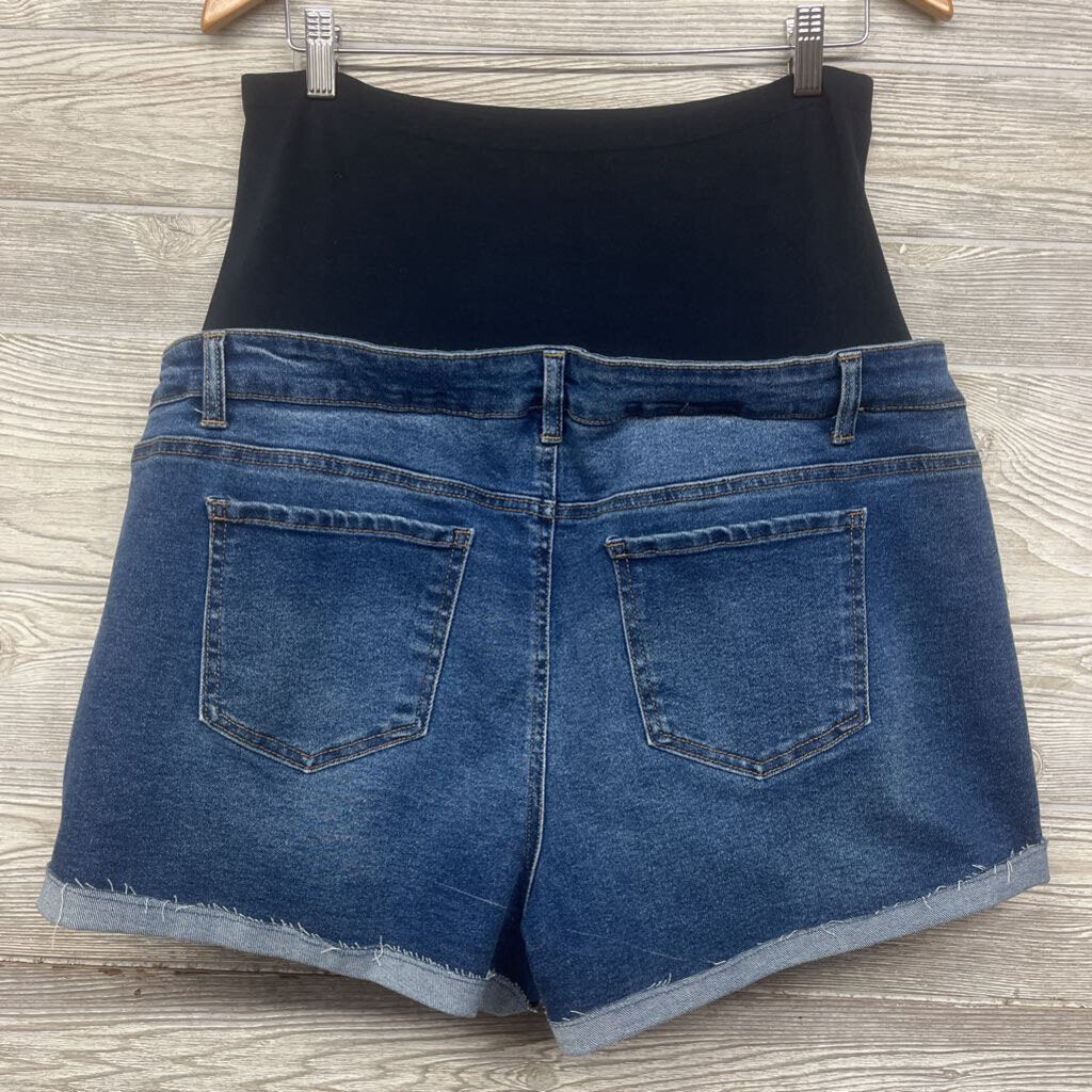 NEW Full Panel Roll Cuff Denim Shorts