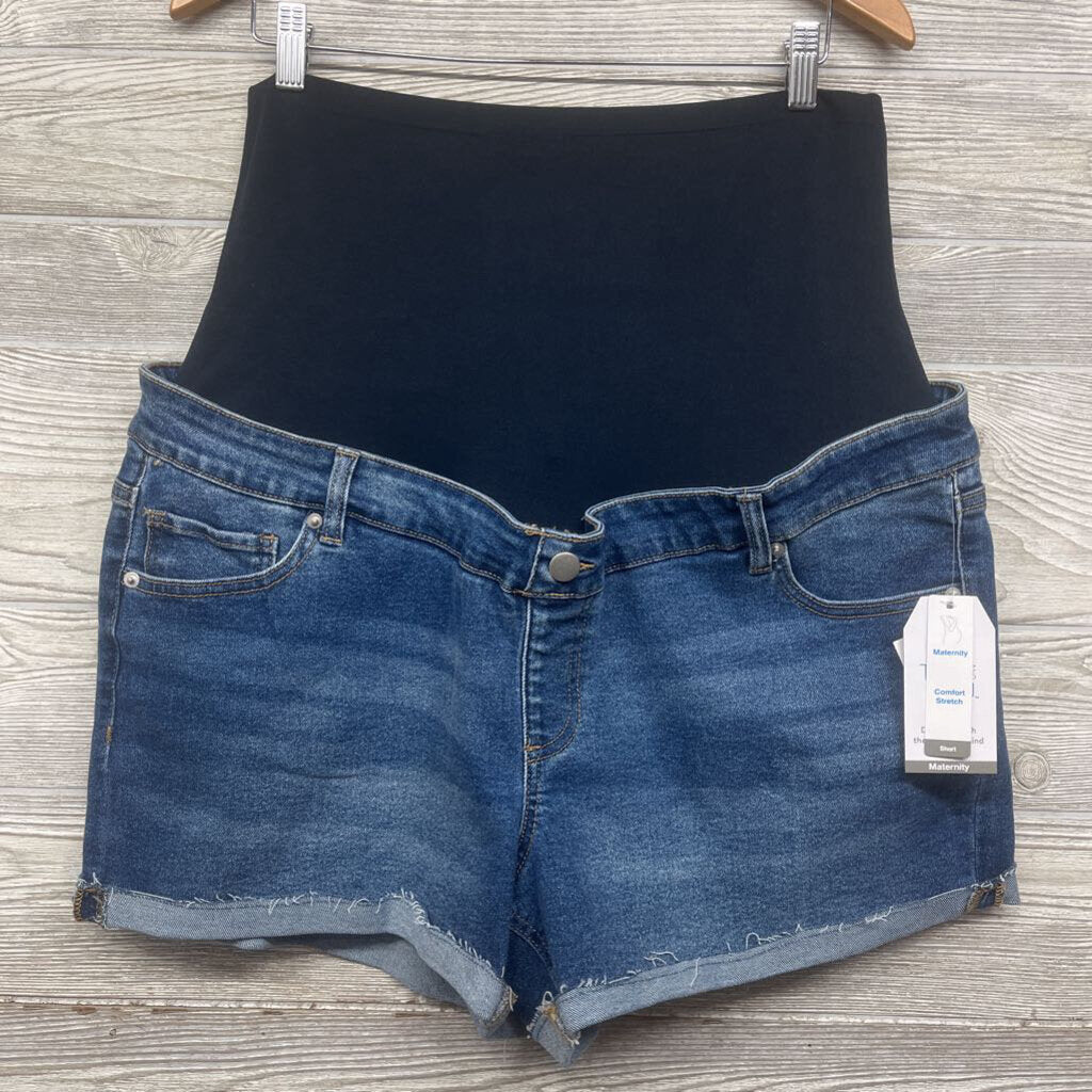 NEW Full Panel Roll Cuff Denim Shorts