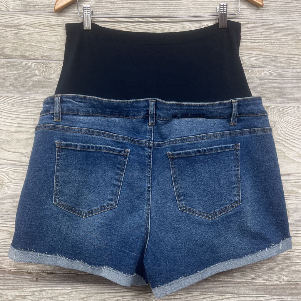 NEW Full Panel Roll Cuff Denim Shorts