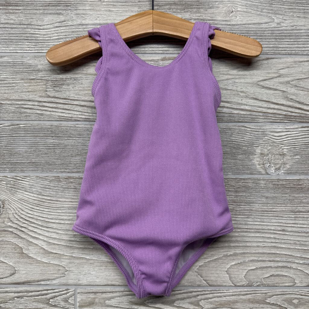 Ribbed Swimsuit Ruffle Straps