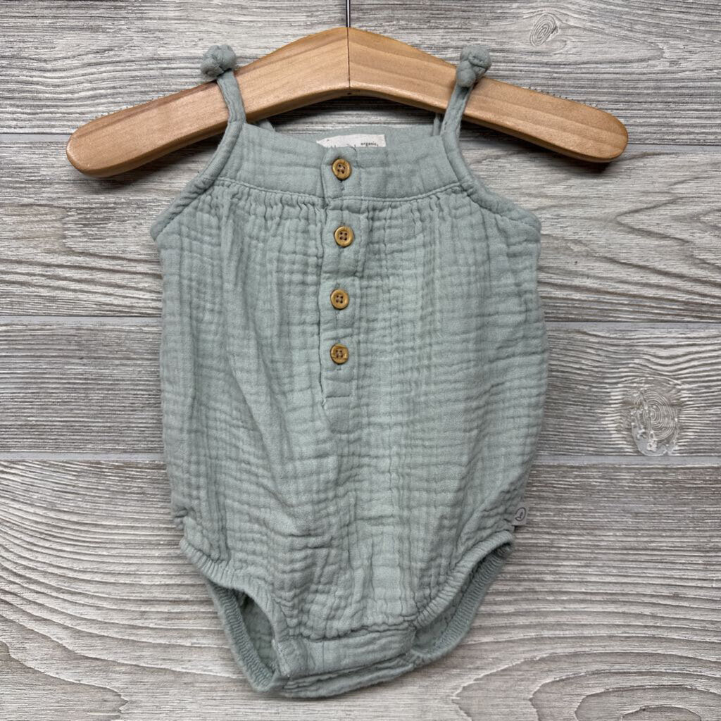 Muslin Tank Romper Bow Straps