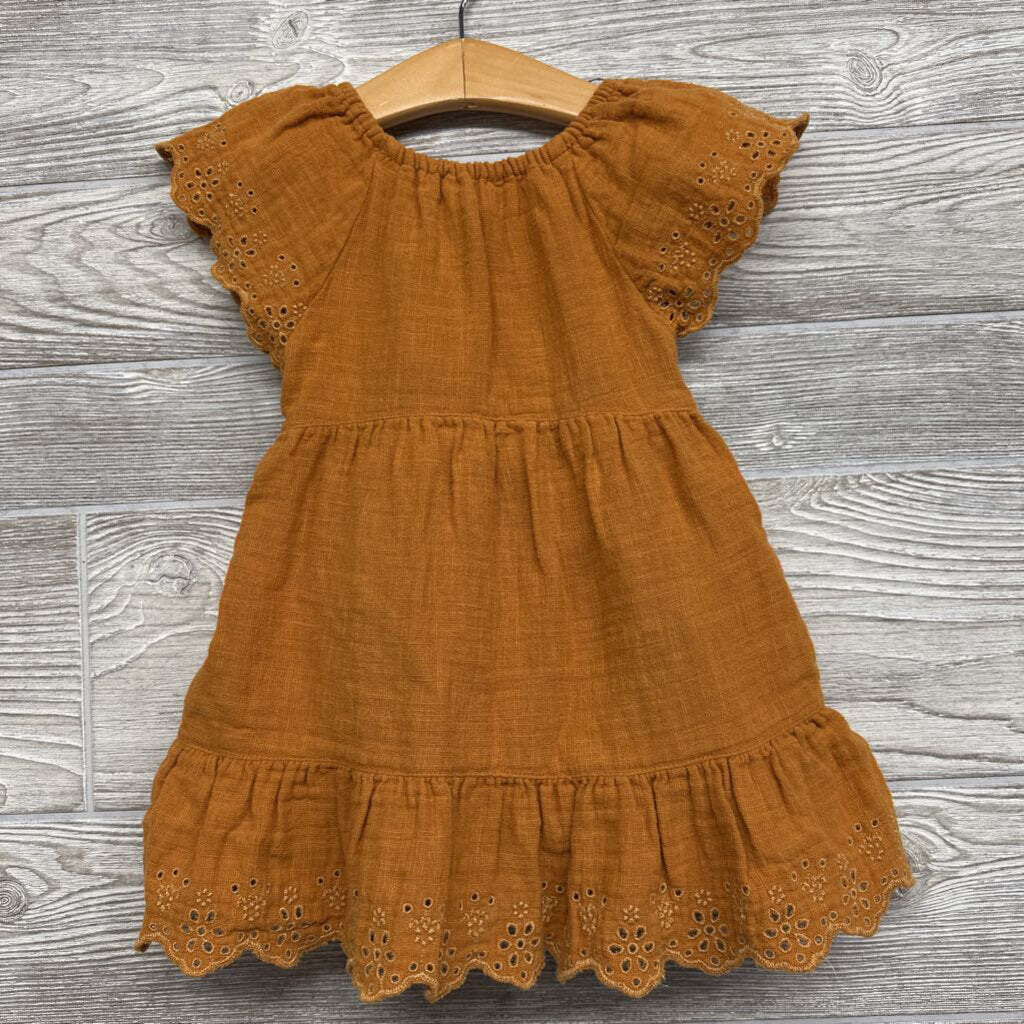 Tiered Eyelet Dress Flutter Sleeves