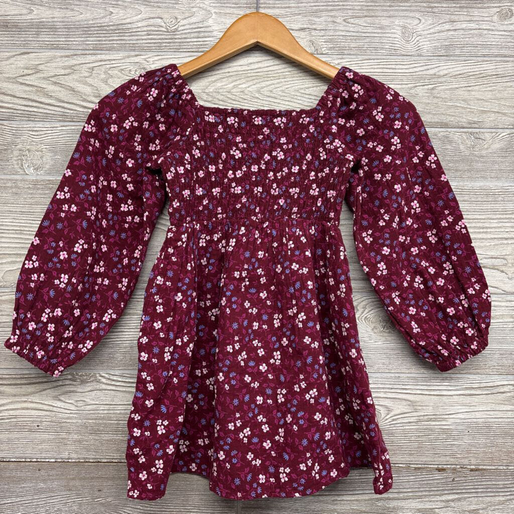 Nw/oT LS Smocked Dress Flowers