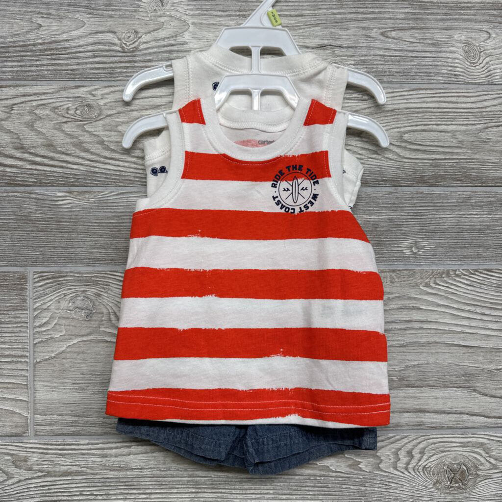 NEW 2 Pc Tank Top Ride The Tide & Shorts