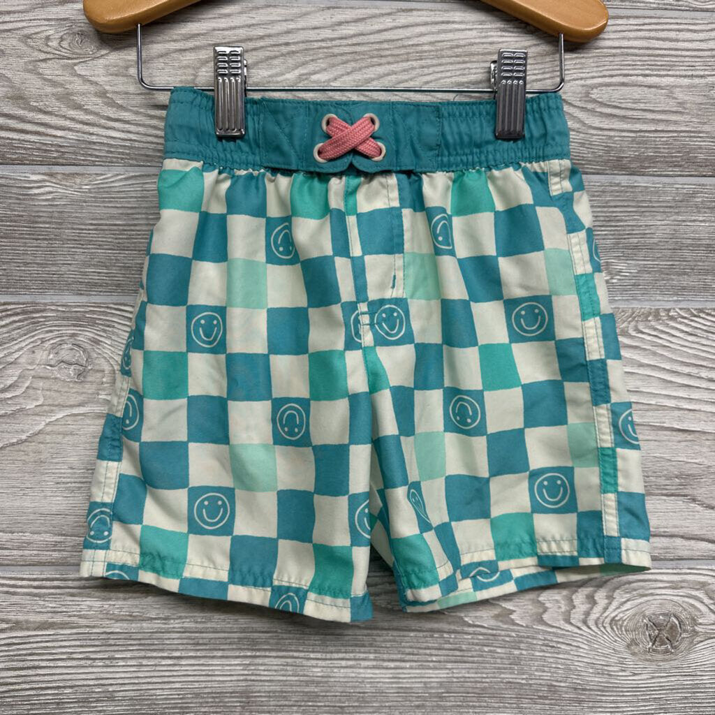 Checkered Swim Trunks Smiley Faces