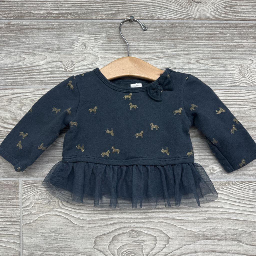 Peplum Tulle Shirt Glitter Horses