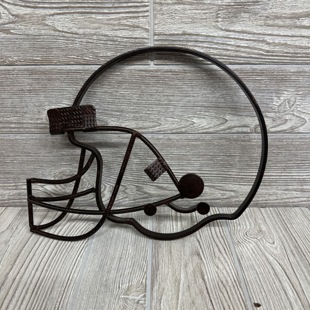 Metal Football Helmet Decor