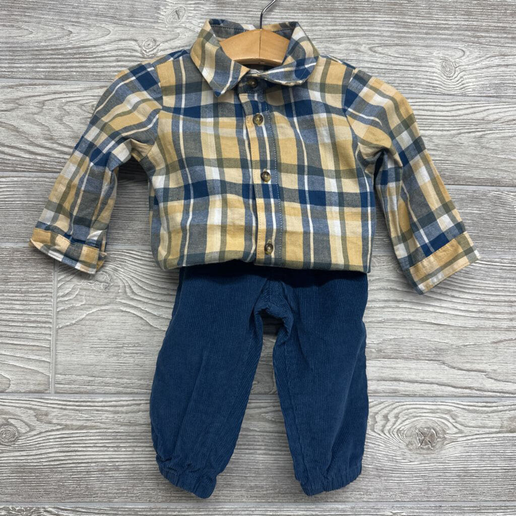 LS Button Up Bodysuit & Drawstring Cord Joggers