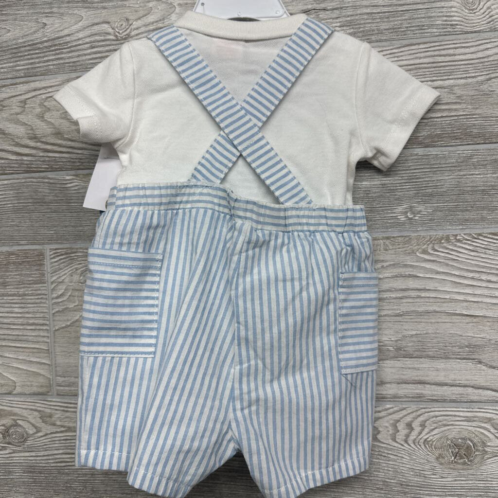 NEW Shortalls, Polo Bodysuit & Soft Sole Shoes Stripes