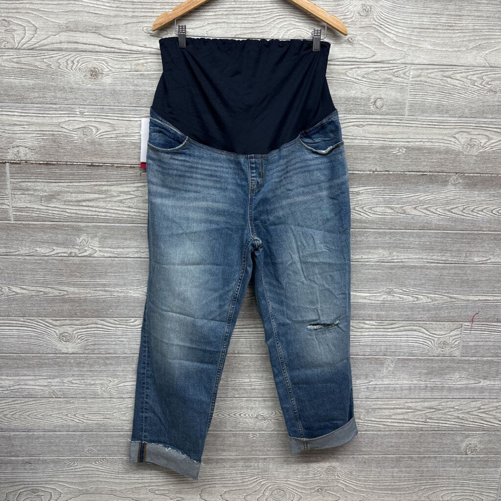 NEW 90's Straight Ripped Rolled Cuff Jeans