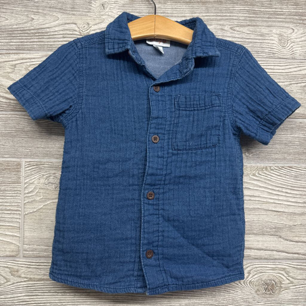 Gauze Button Up Shirt & Shorts Chest Pocket