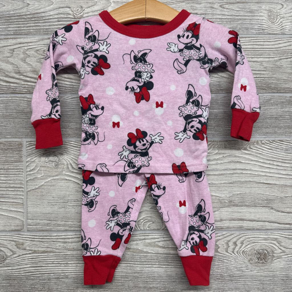 2 Pc LS PJs MInnie Mouse Bows