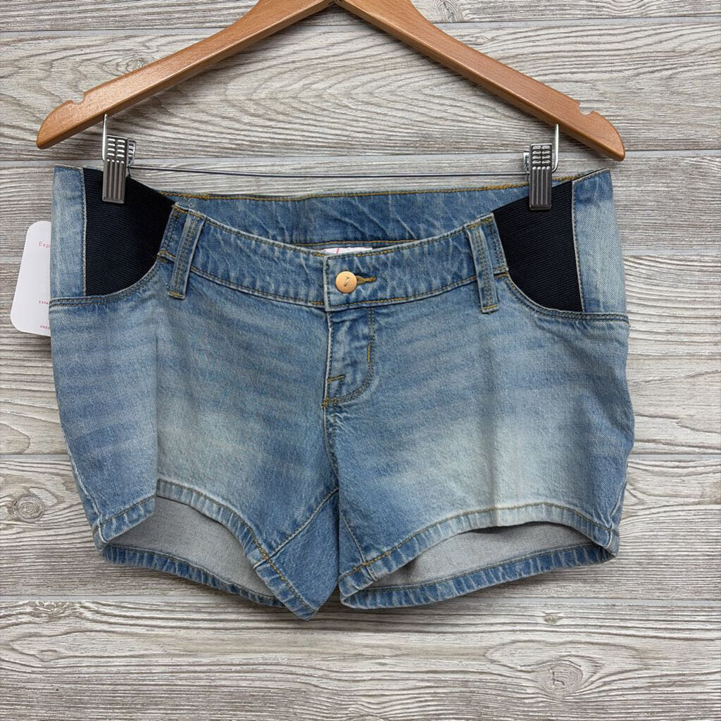 NEW Side Panel Midi Denim Shorts