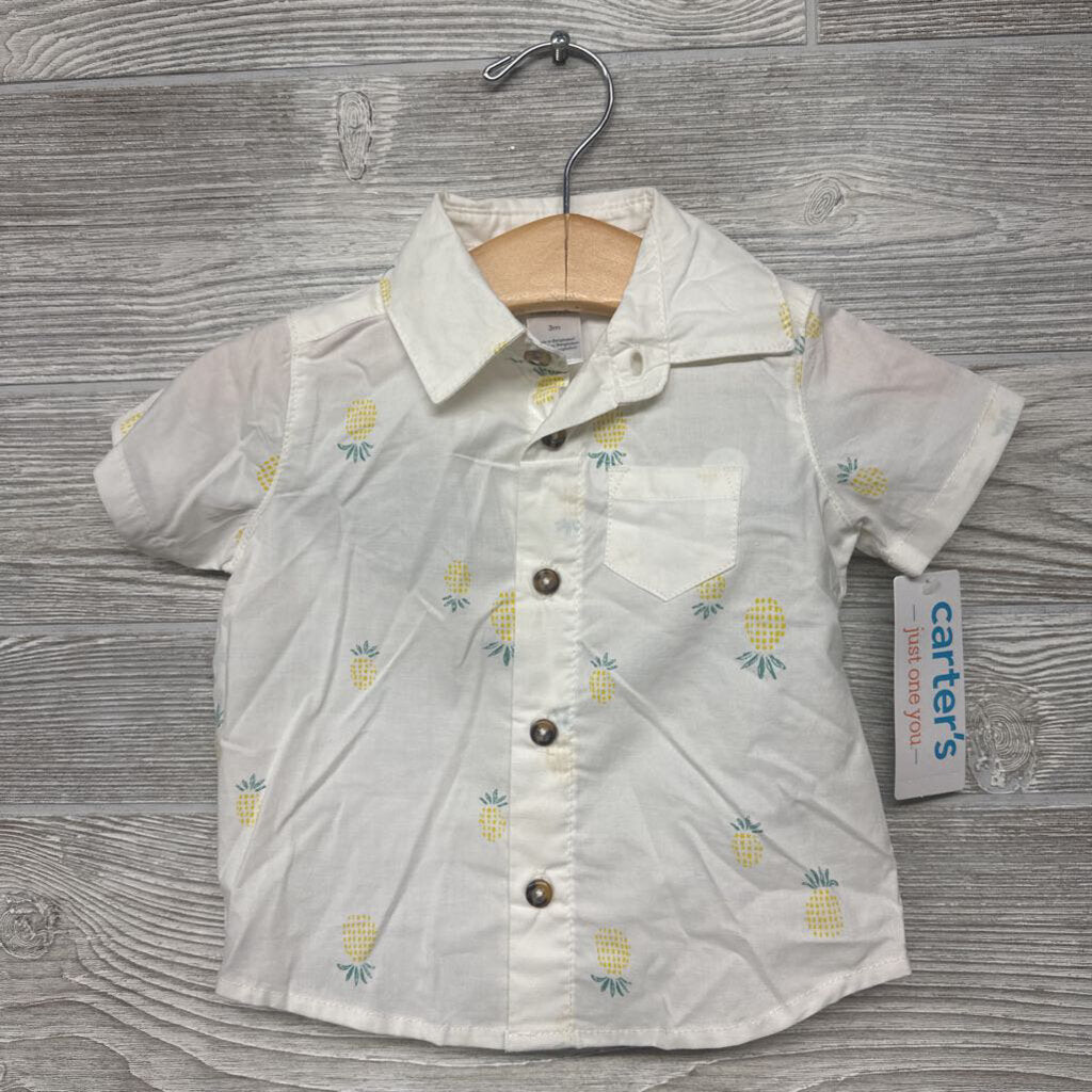 NEW SS Button Up Shirt & Shorts Pineapples