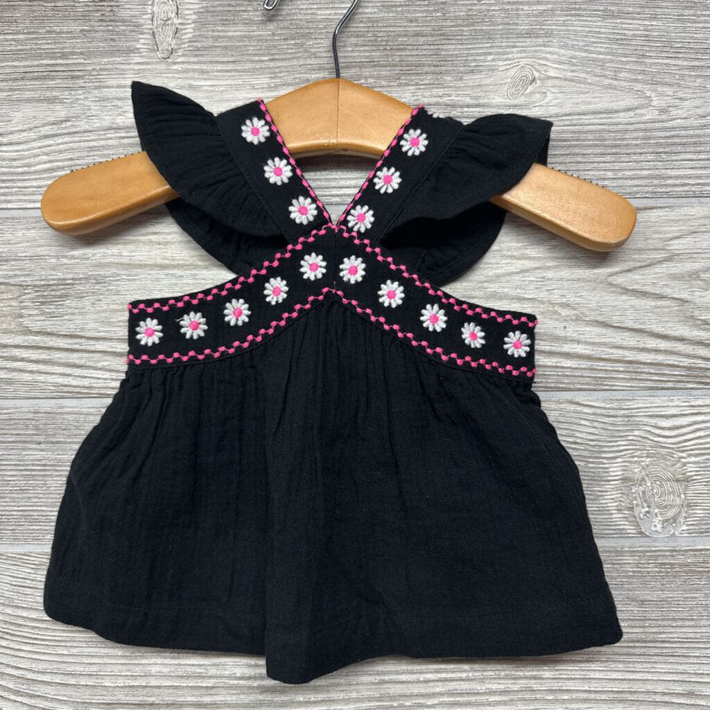 NEW Muslin Strap Outfit Embroidered Flowers