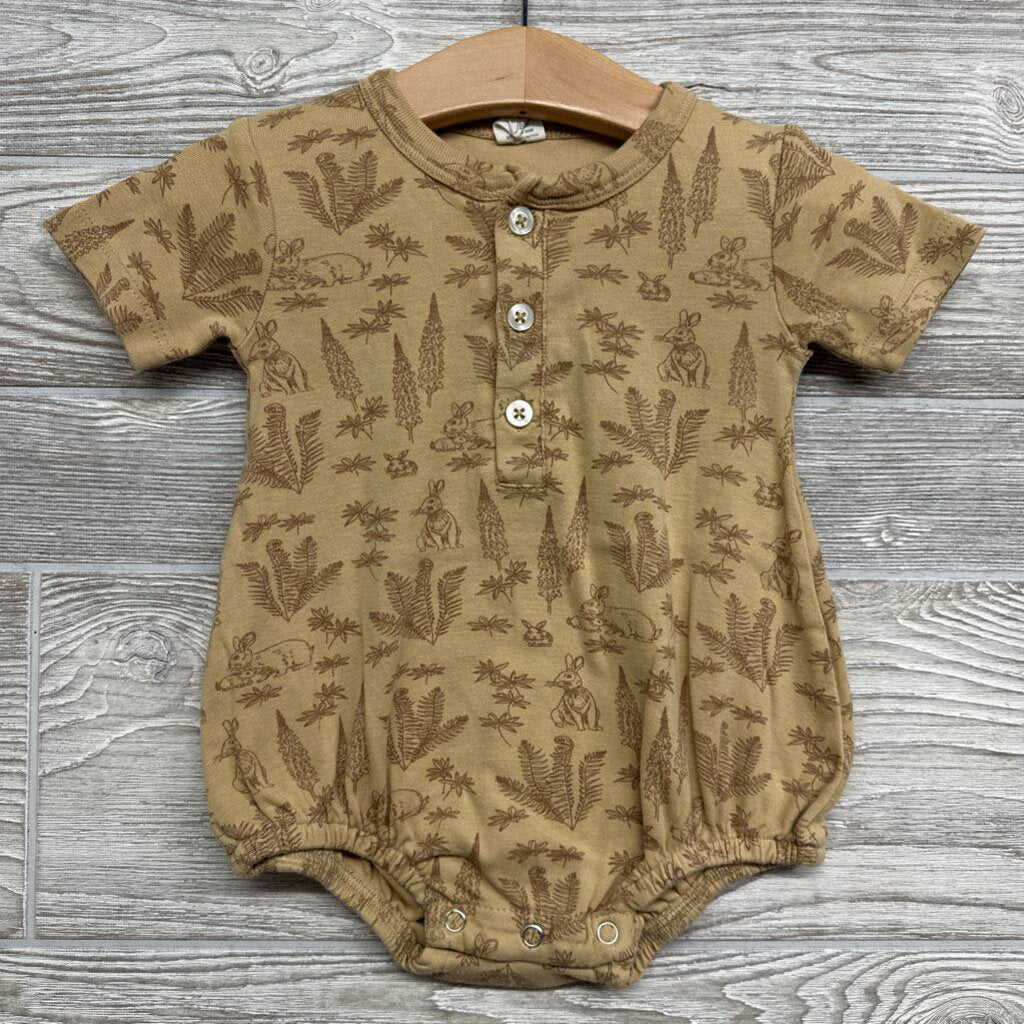 Henley Romper Rabbits Trees