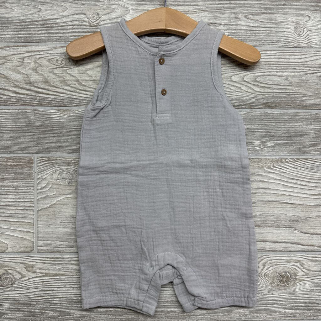 NEW Gauze Tank Henley Shorty Romper