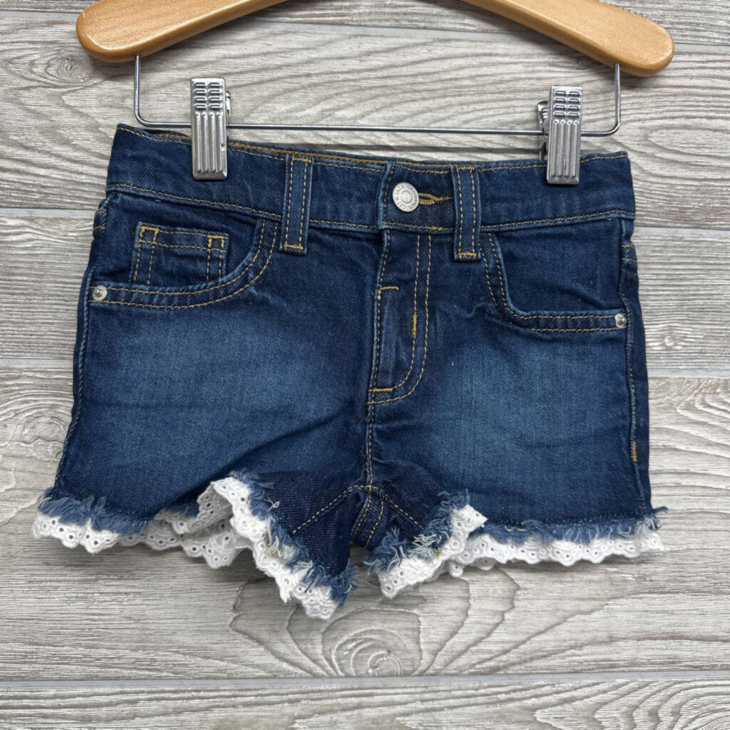 Denim Shorts Eyelet Trim