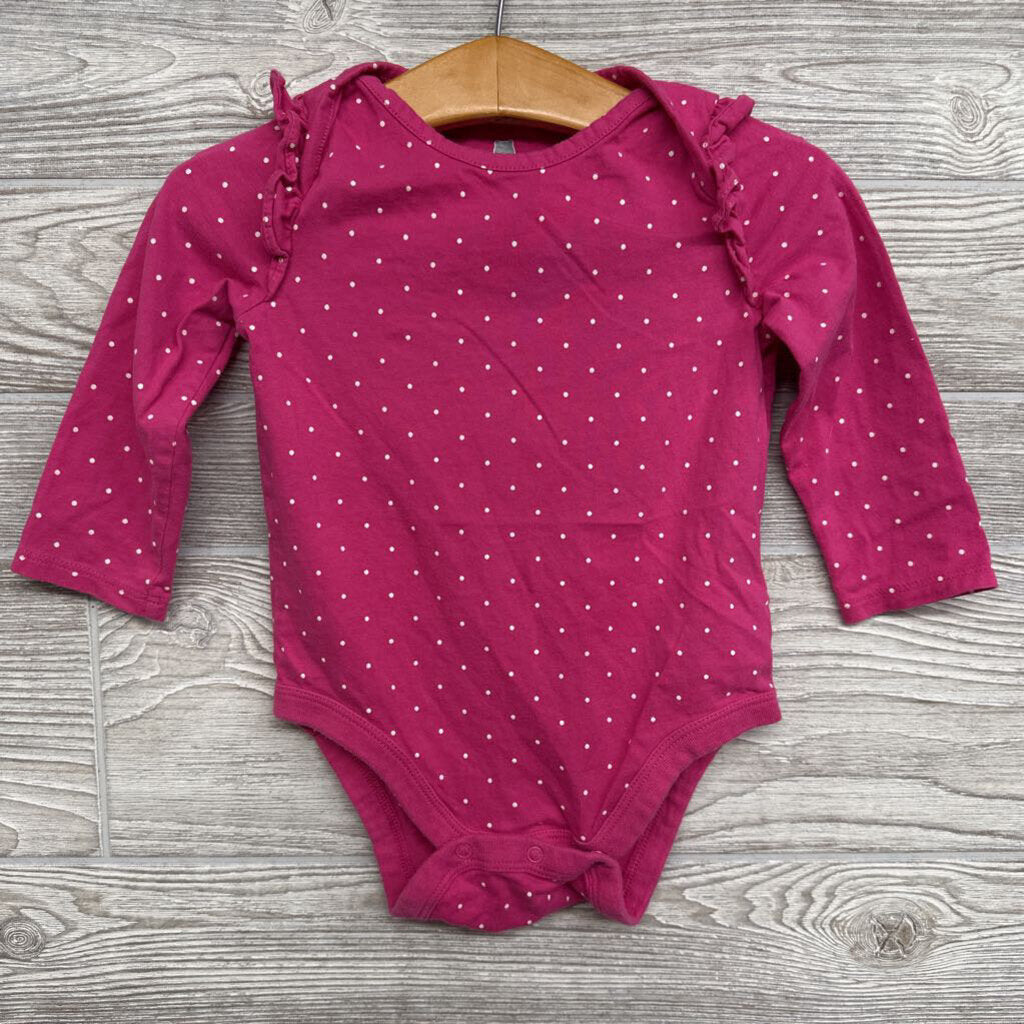 LS Bodysuit Dots Ruffle Shoulder
