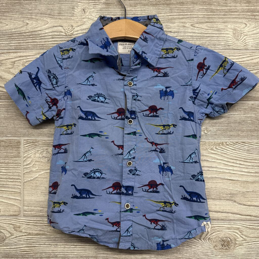 SS Button Up Shirt Dinosaurs