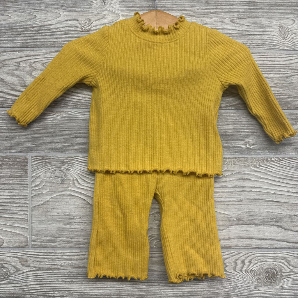 Ribbed LS Shirt & Pants Lettuce Trim