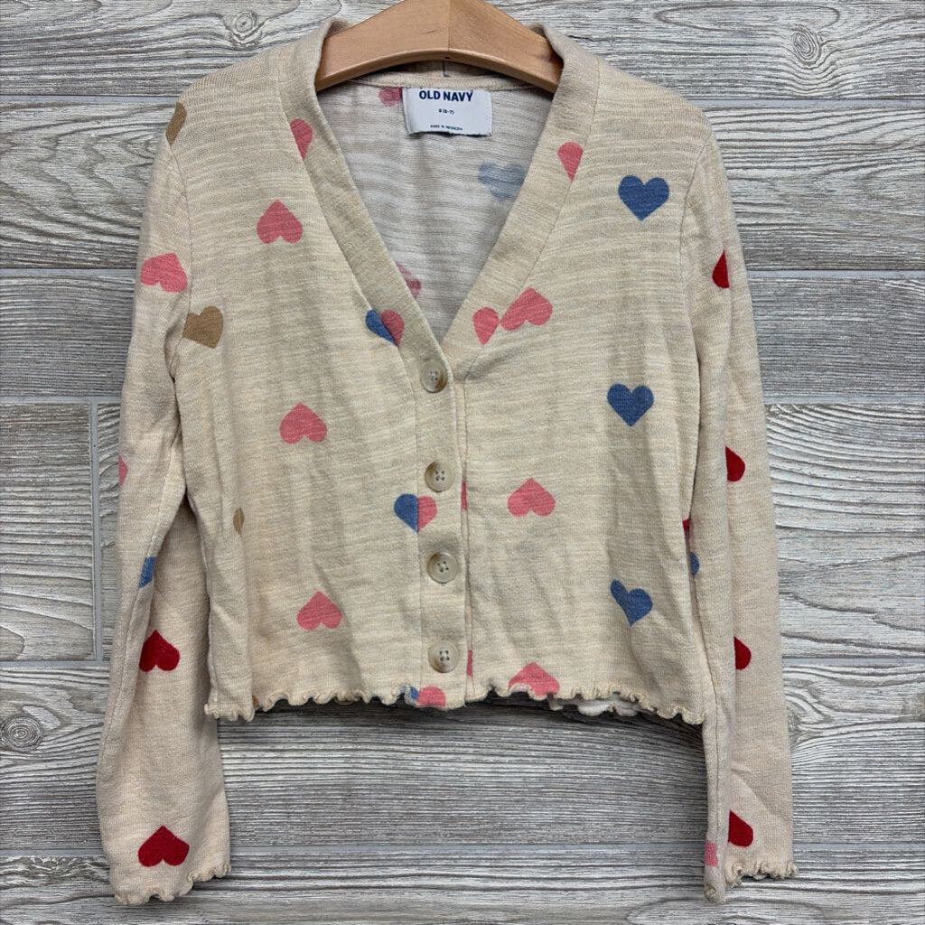 Cardigan Hearts Lettuce Trim