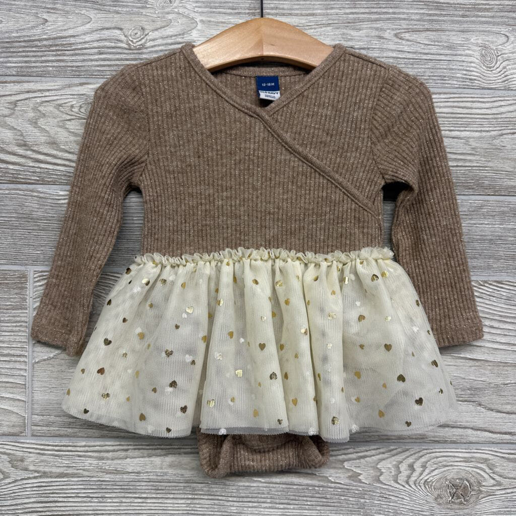 Tutu Ribbed Bodysuit Metallic Hearts