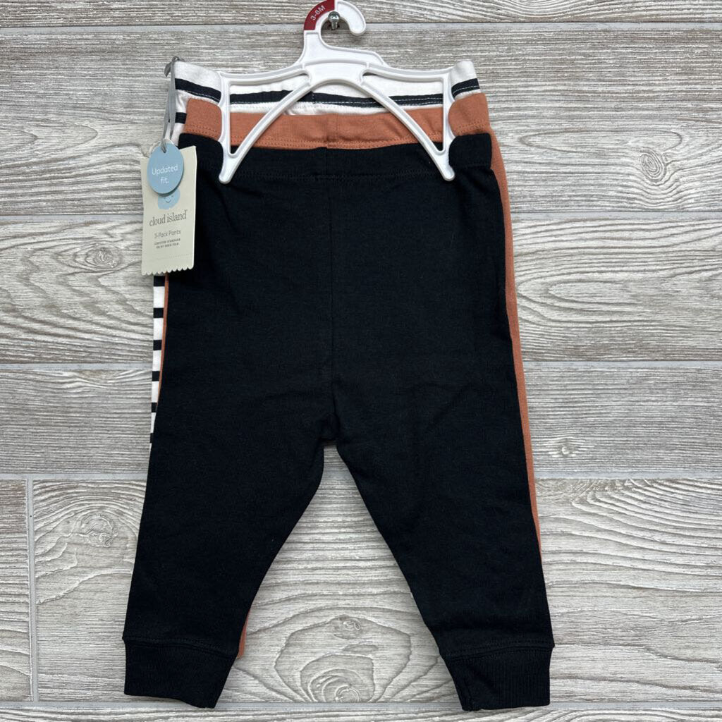 NEW 3 Pk Pants Stripes Solid