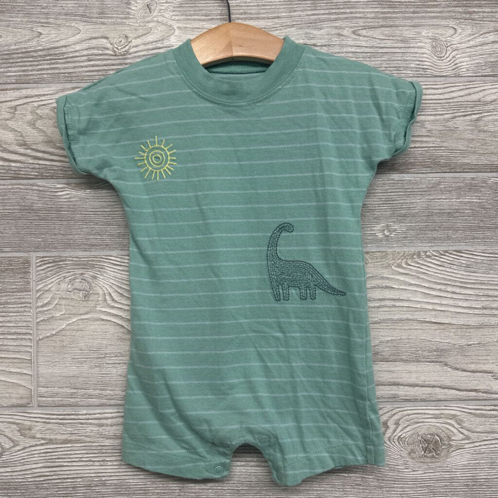 Shorty Romper Stripes Dinosaur