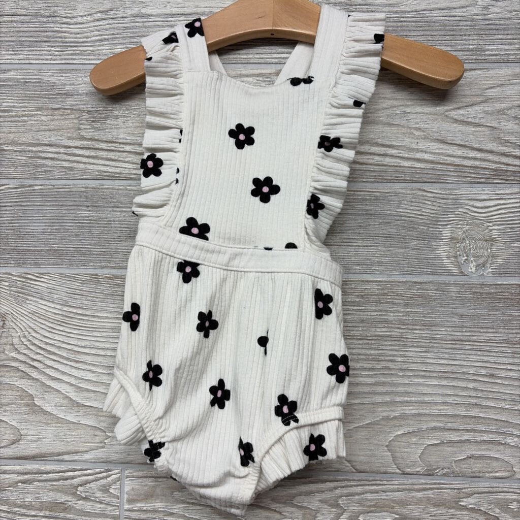 Ribbed Romper Flowers