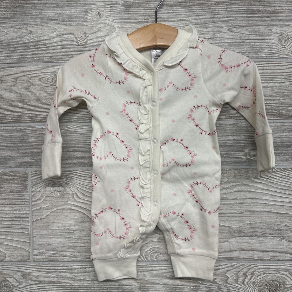 LS Snap Coverall Flower Hearts