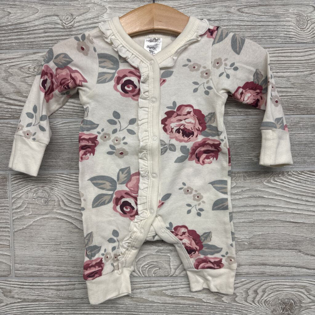 LS Snap Coverall Flowers Ruffle