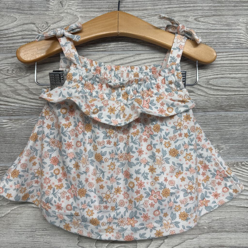 Tank Top & Bloomers Flowers Bow Straps 3-6M