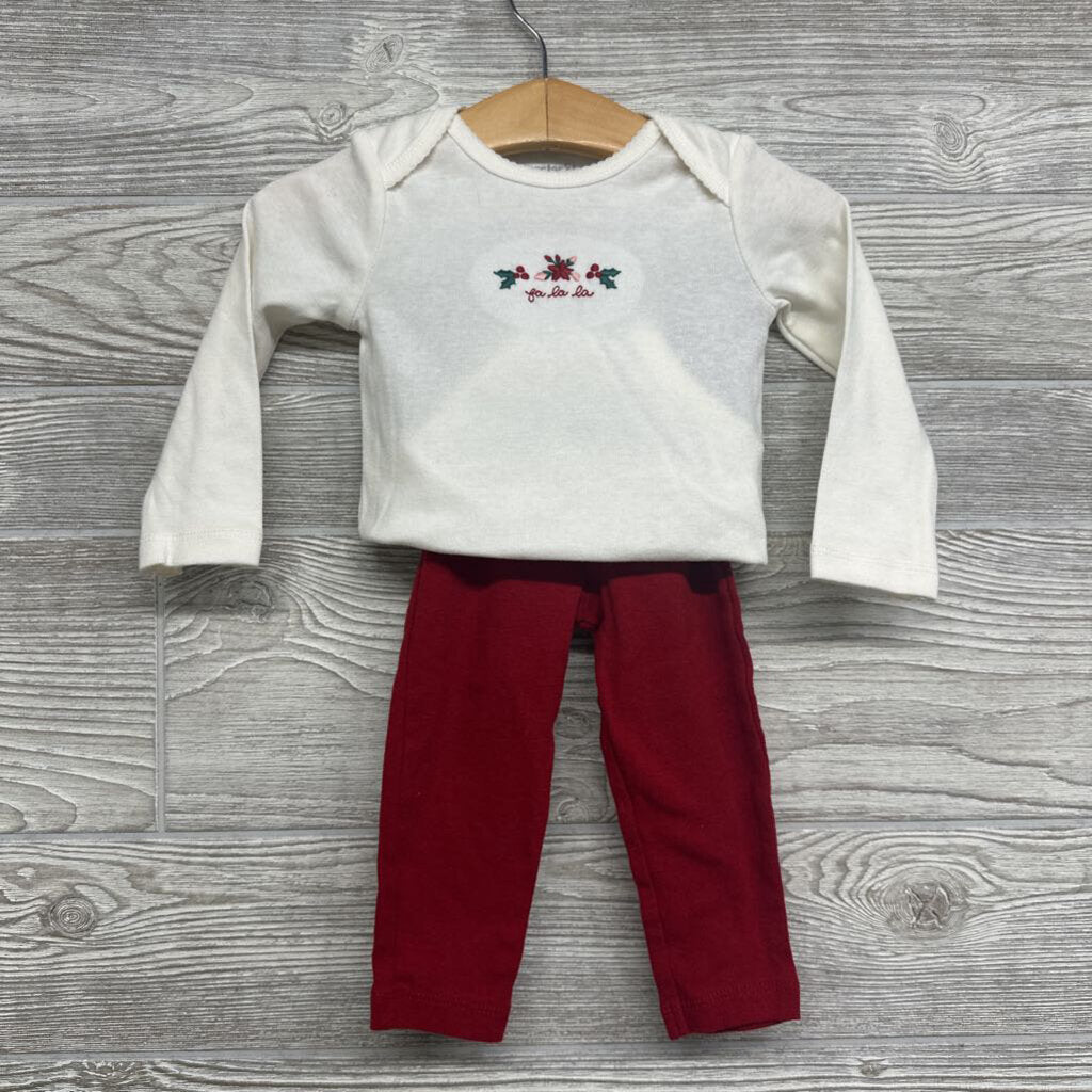 LS Bodysuit & Pants Ruffle Butt Fa La La 12m
