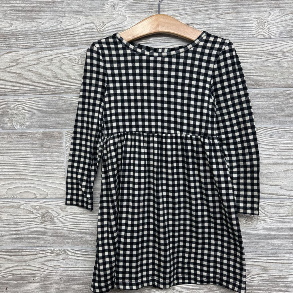 LS Knit Dress Gingham 2t