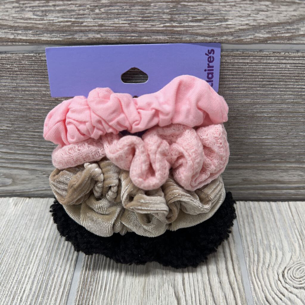 NEW Velvet Texture 5 Pk Scrunchies