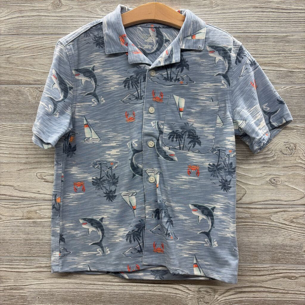 SS Button Up Shirt Island, Whales