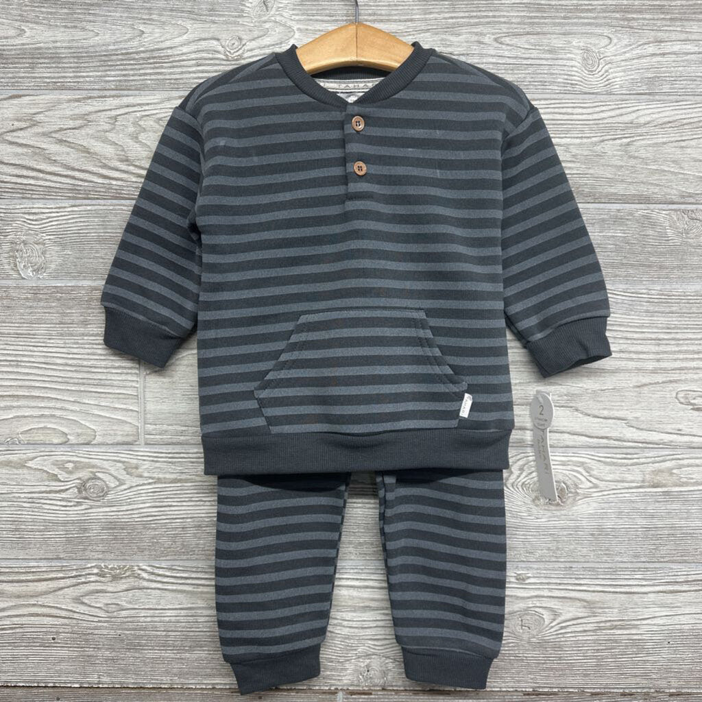 NEW Henley Crewneck & Jogger Sweatpants Stripes 24m