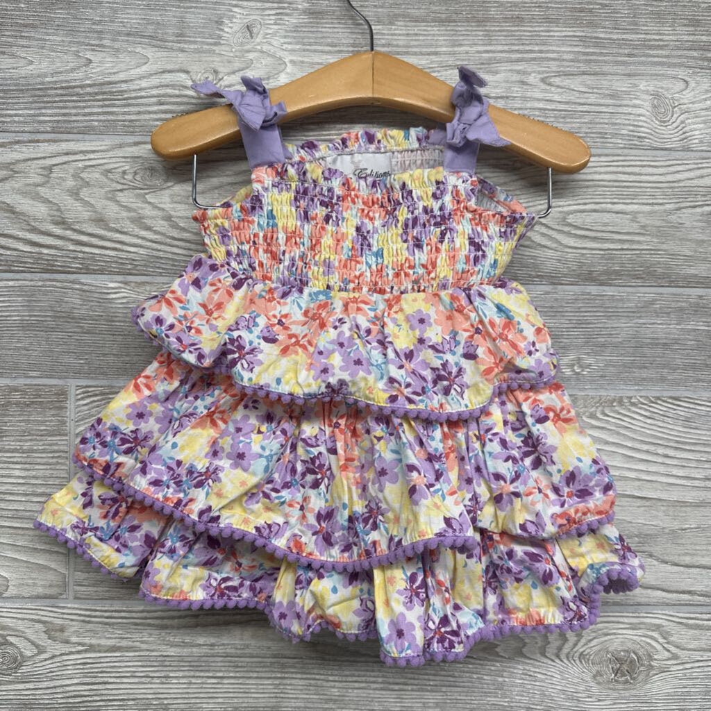 Smocked Tank Dress & Bloomers Flowers Bow Straps 9m