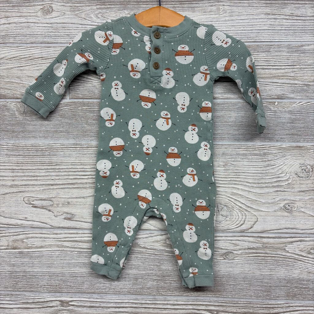LS Thermal Henley Coverall Snowmen 3-6m