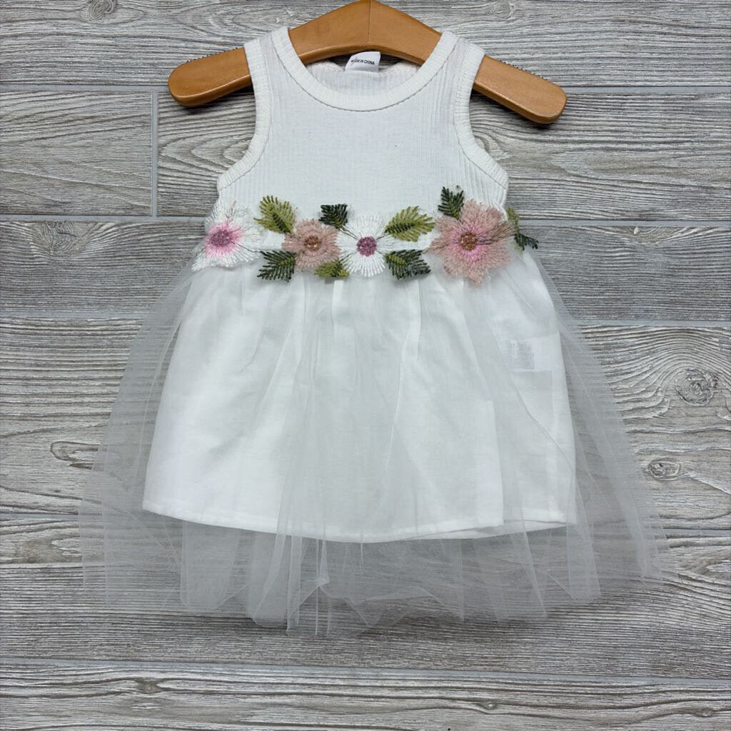NEW Tank Tulle Dress Flowers 9-12m