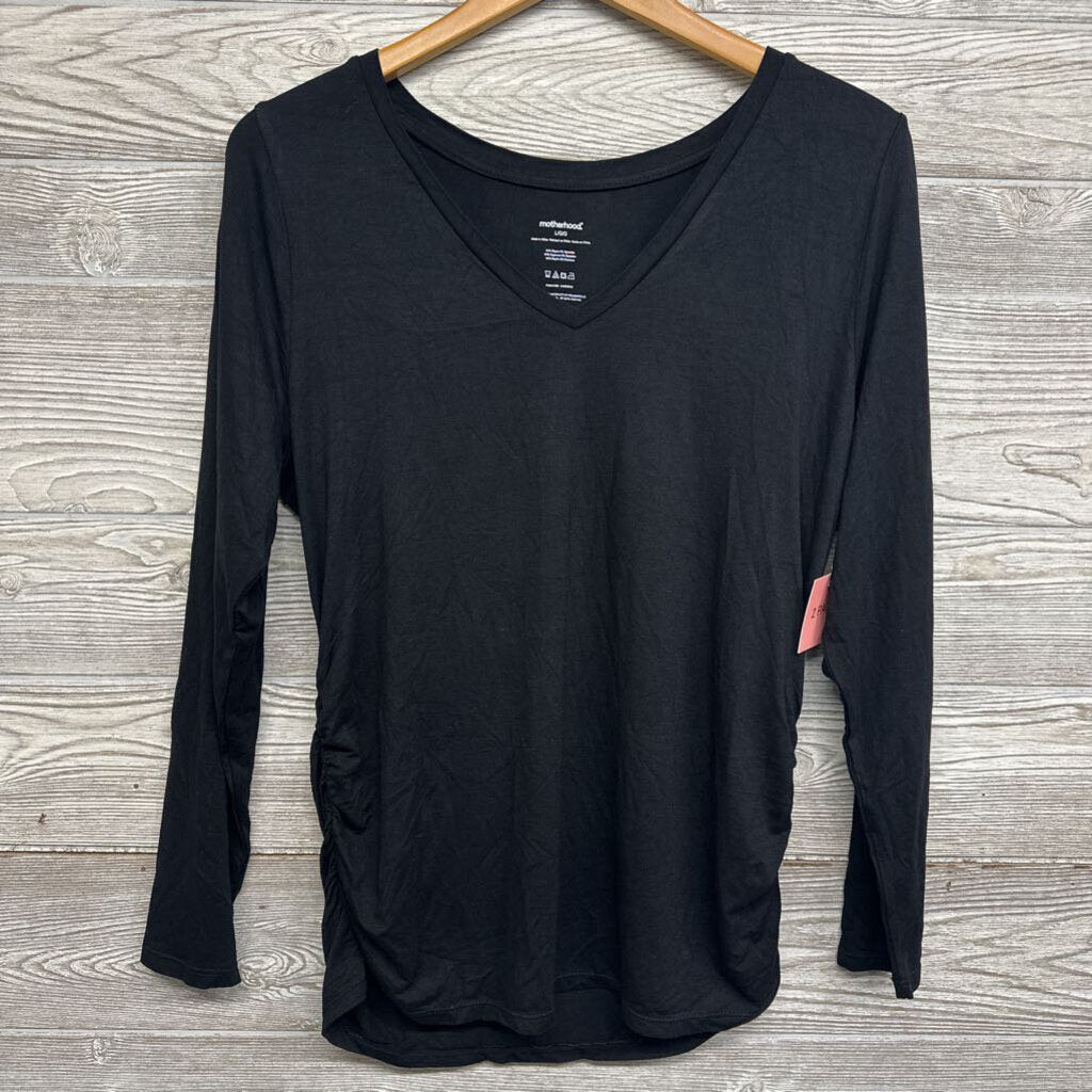 NEW V Neck LS Ruched Shirt L