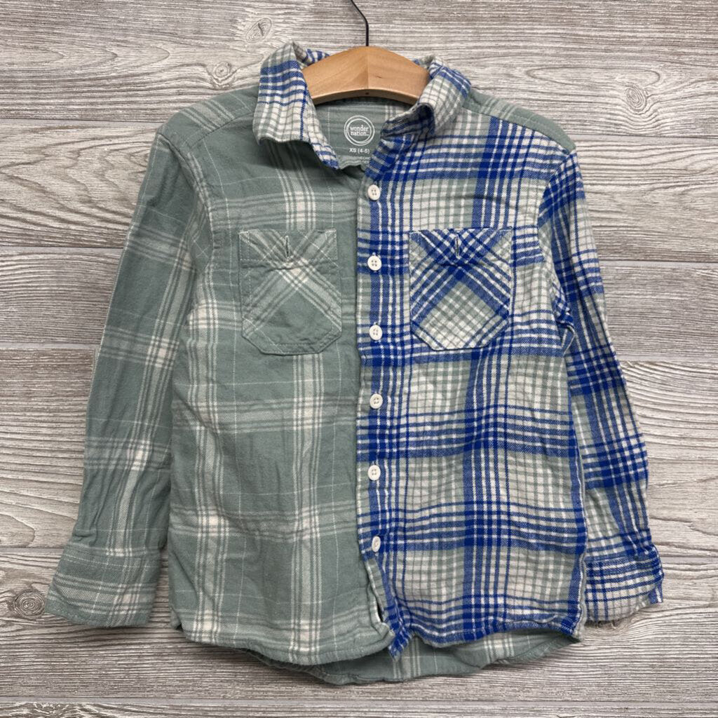 Flannel Button Up Shirt Plaid 4t