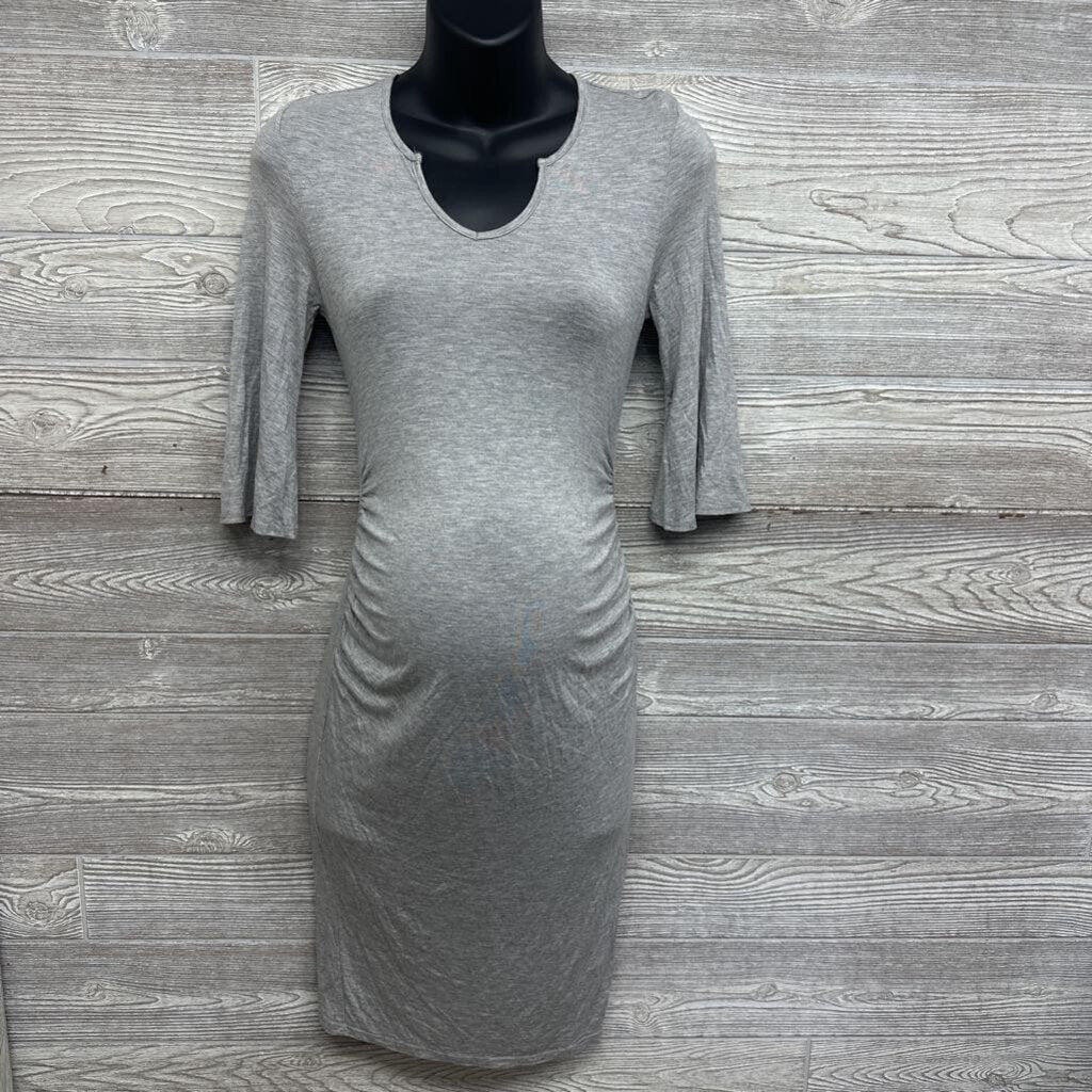 LS Ruched Dress V Cut Out