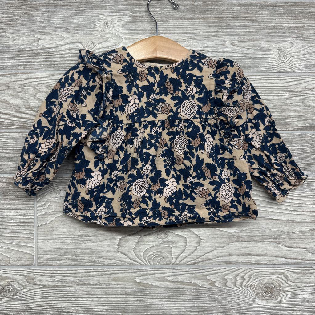 LS Button Up Back Tunic Flowers 12m