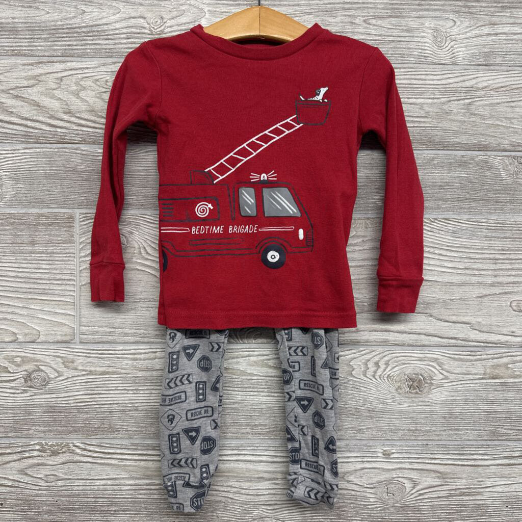2 Pc LS PJs Fire Truck Dog 2t