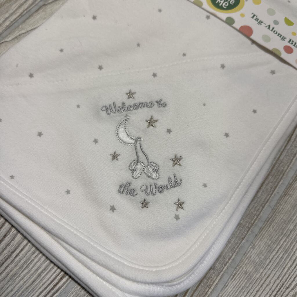 NEW Tag Along Blanket Welcome to The World