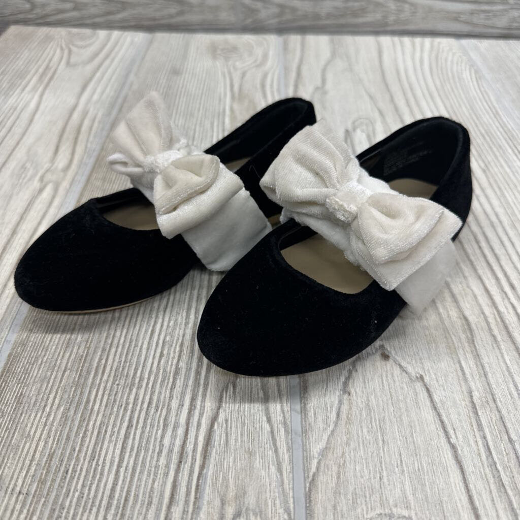 Velour Mary Jane Flats Bow 7c *