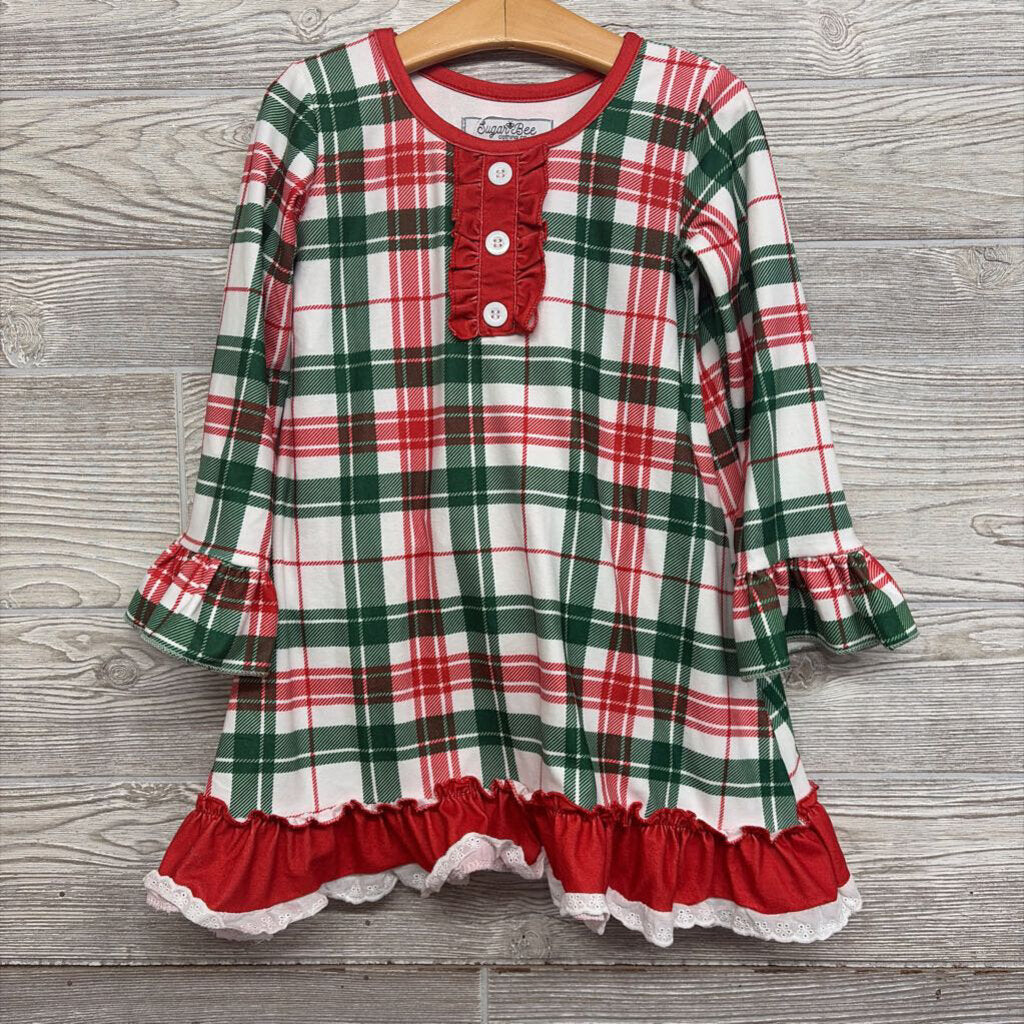 Gown W/ Bloomers Plaid Ruffles 4t *